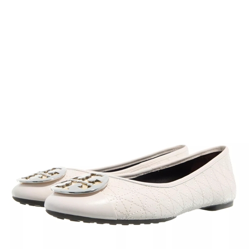 Tory Burch Claire Quilted Ballet Light Cream/Silver/ Gold Ballerina Slipper