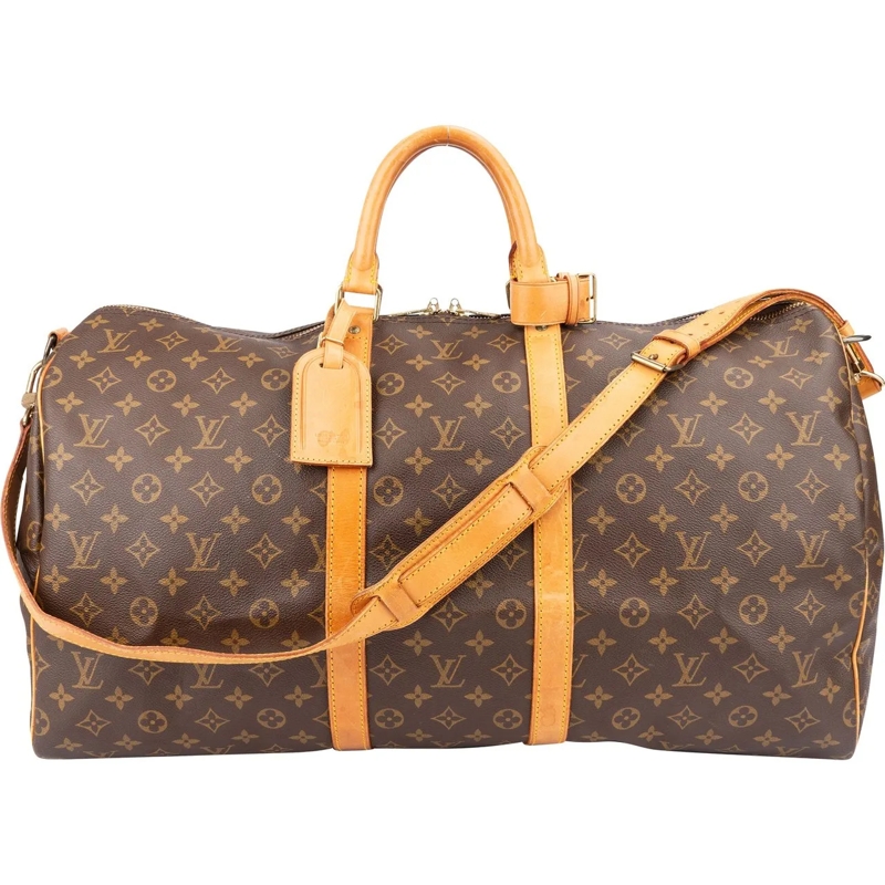 Louis Vuitton Schultertasche Louis Vuitton Canvas Monogram Keepall 55 braun