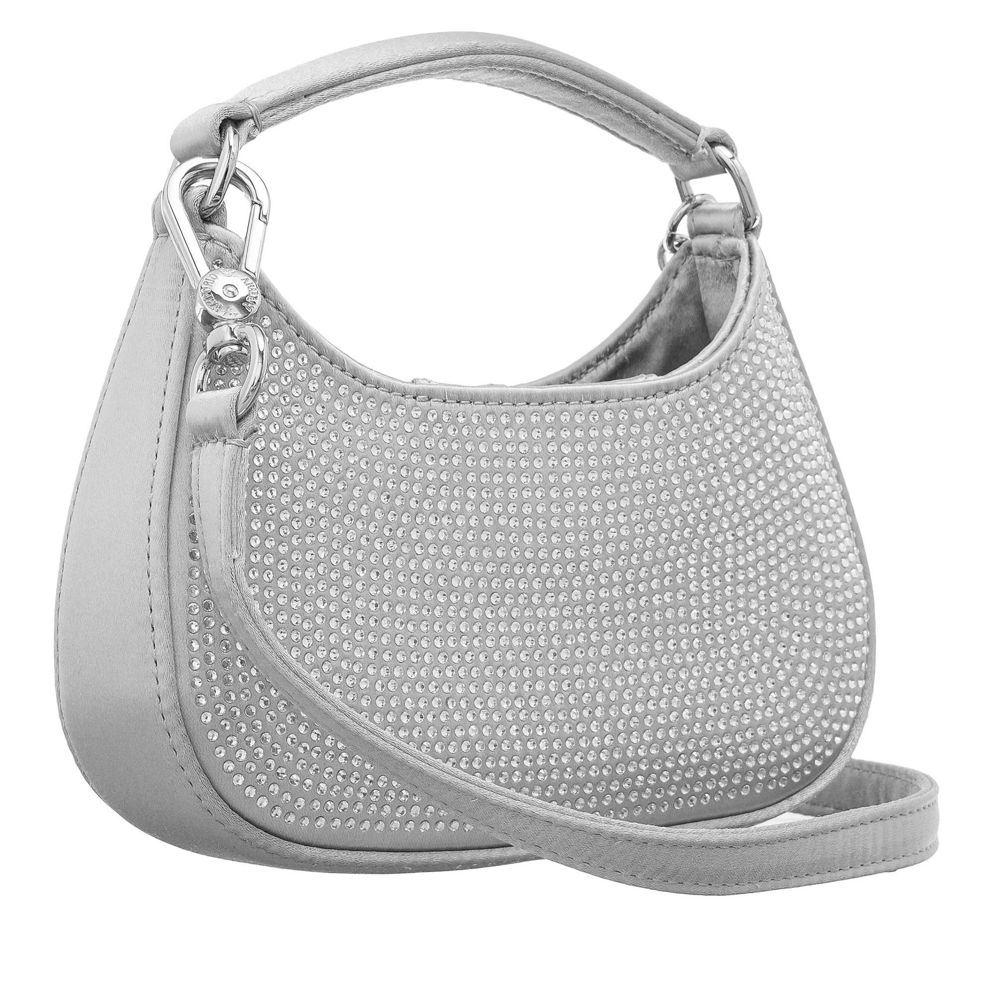 Emporio Armani Zilveren Mini Hobo Tas met Strass Gray Dames