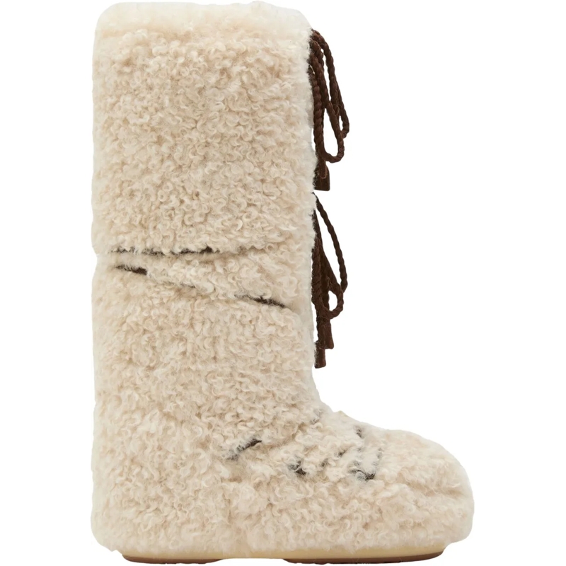 Moonboot Stiefel Moon Boot Mb Icon Curly Extra Boots Ecru 80d140307 weiß