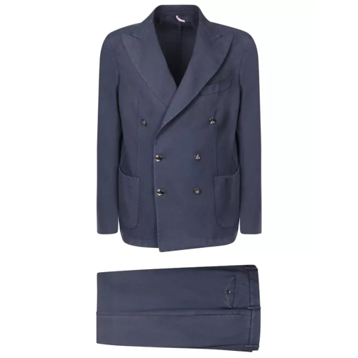 Dell'oglio Double-Breasted Jacket Suit Blue 