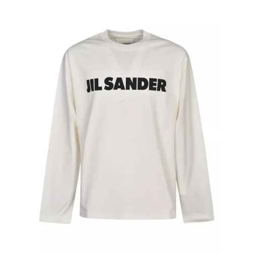 Jil Sander Logo-Print Long-Sleeve Top White Hauts décontractés