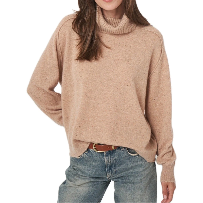 REPEAT CASHMERE  Tweed sweater camel braun