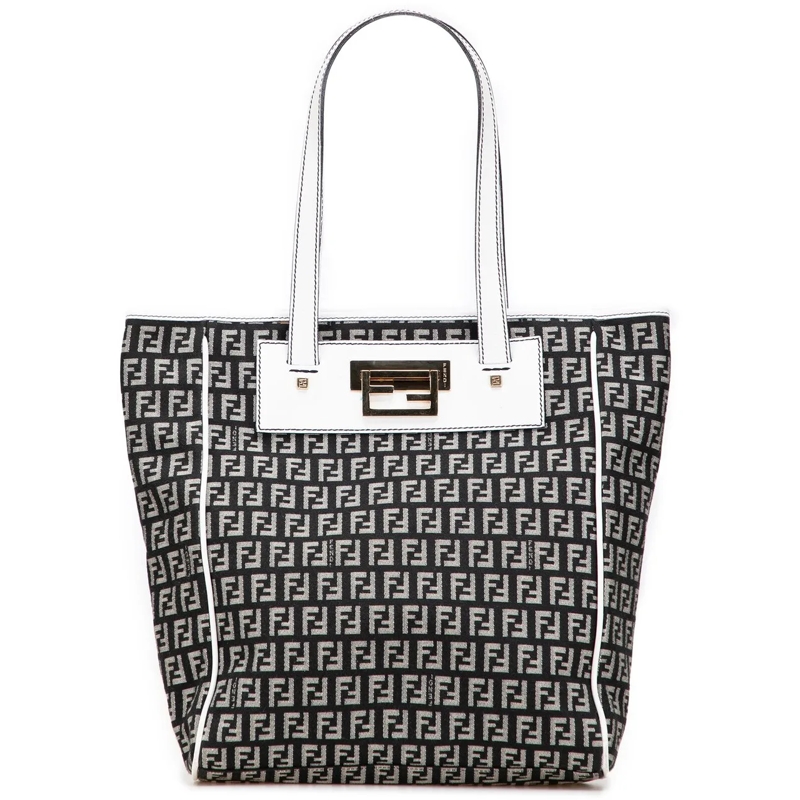 Fendi Shopper Zucchino Canvas Tote schwarz