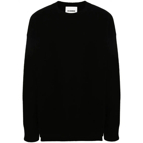 Jil Sander Black Side-Slits Sweater Black Maglione