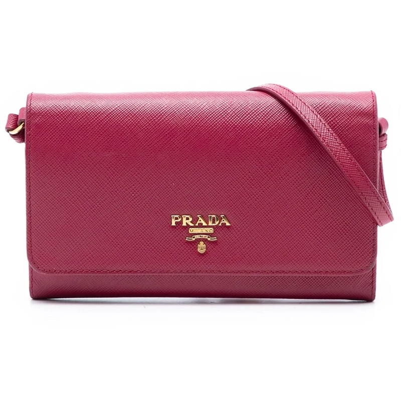 Prada Schultertasche Saffiano Wallet on Strap rose