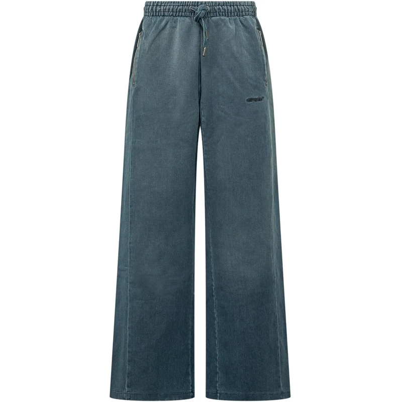 Off-White Pantalon de jogging Pantalone a Gamba Ampia con Coulisse blau