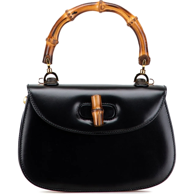 Gucci Sac à bandoulière Calfskin Bamboo Night schwarz
