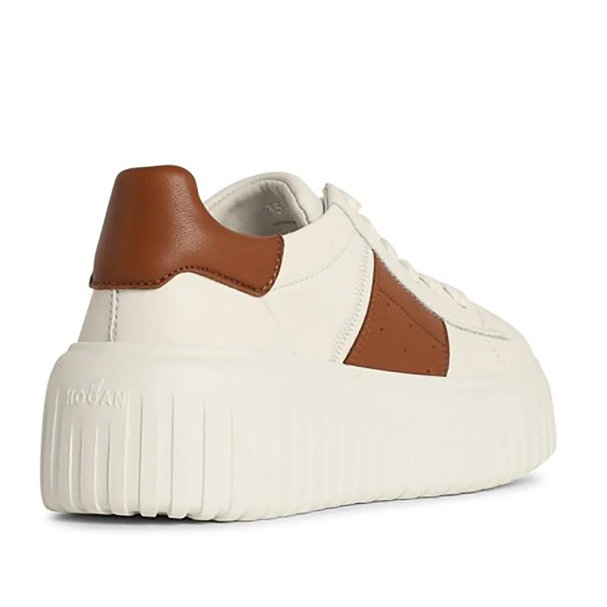 Hogan Low-Top Sneakers 'H Stripes' Ivory Leather Sneakers in beige