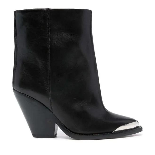 Isabel Marant Stiefel - 95Mm Leather Boots - Gr. 38 (EU) - in Schwarz - für Damen