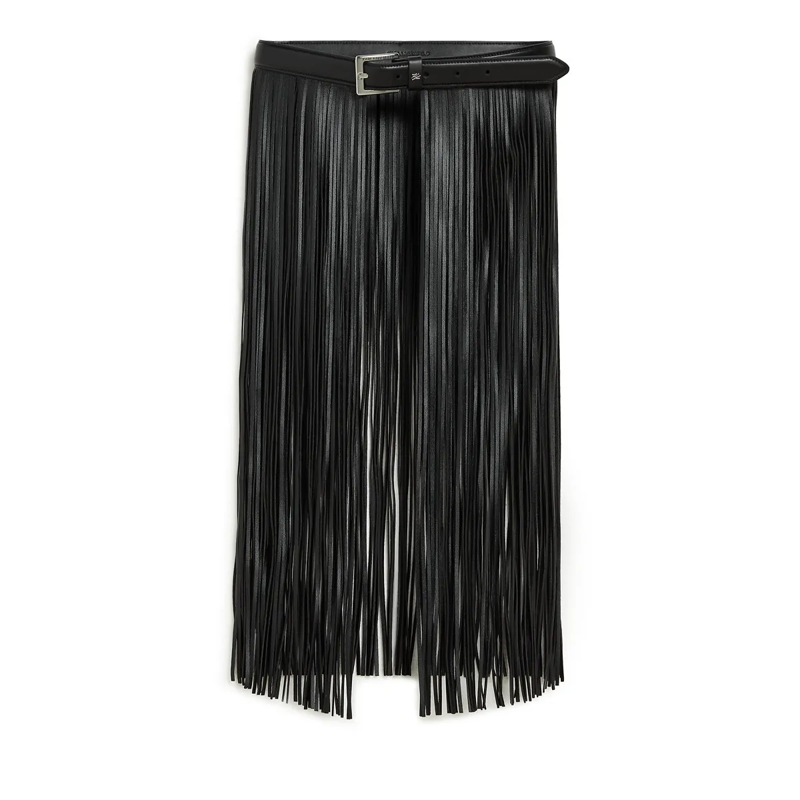 Karl Lagerfeld Gürtel K/Autograph Fransengürtel schwarz