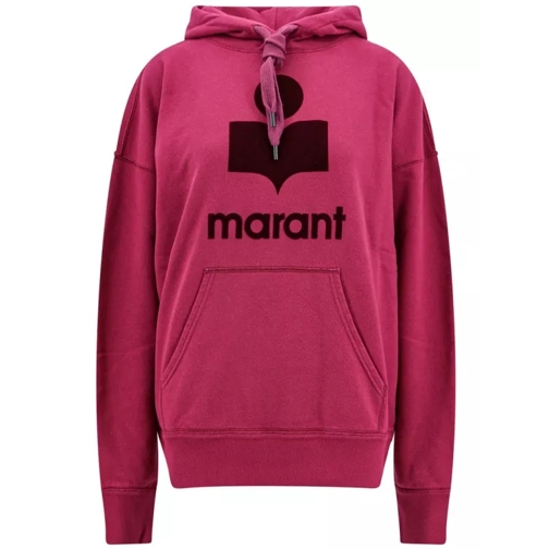 Etoile Isabel Marant Flocked Logo Cotton Sweatshirrt Pink Sweatshirts