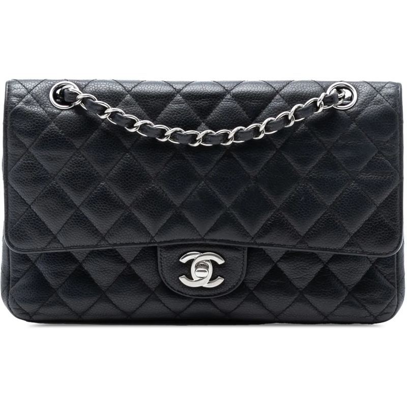 Chanel Schultertasche Medium Classic Caviar Double Flap schwarz