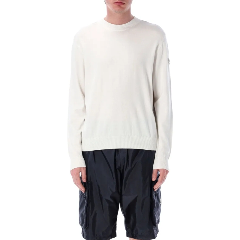 Moncler Langärmeliges Oberteil Moncler Genius Cotton Jumper With Printed Logo White
