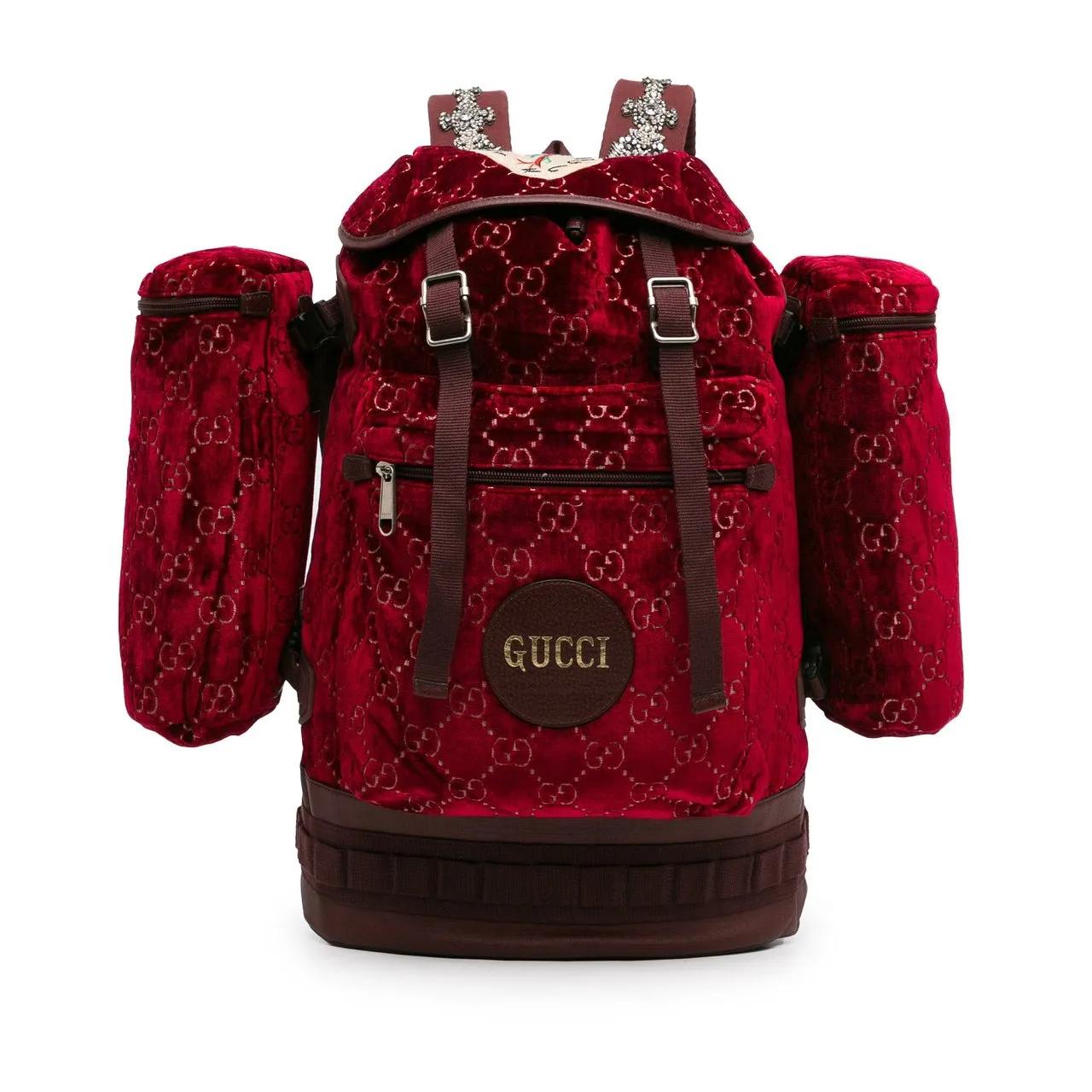 Gucci Large GG Velvet Heart Alpina Backpack rot | Rucksack