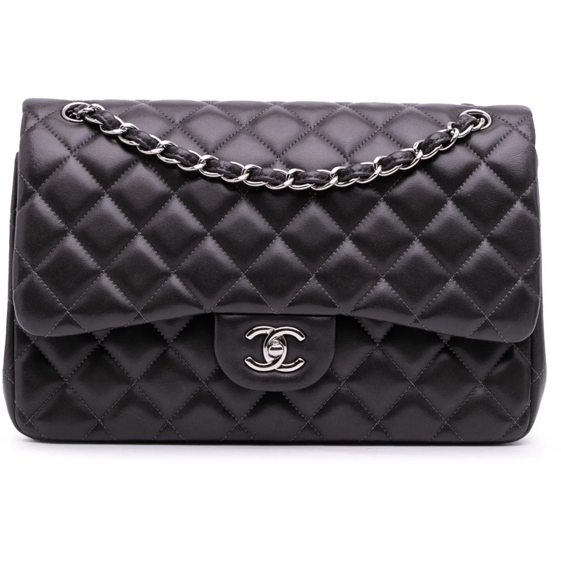 Chanel Sac à bandoulière Jumbo Classic Lambskin Double Flap grau
