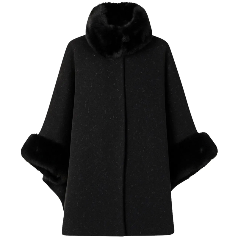 Twin-Set Übergangsjacke TWINSET CAPE schwarz