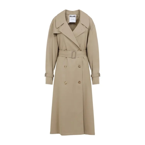 Moschino Trenchcoat Beige Cotton Nylon Coat Brown