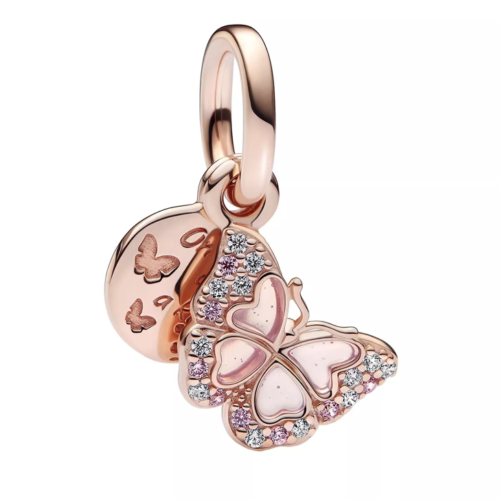 Pandora Butterfly 14k gold plated dangle with fancy cubic Pink