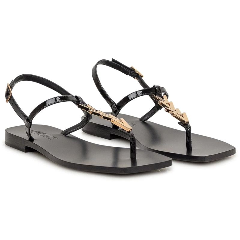 Versace Sandalen Sandali in Vernice schwarz(Image 2)