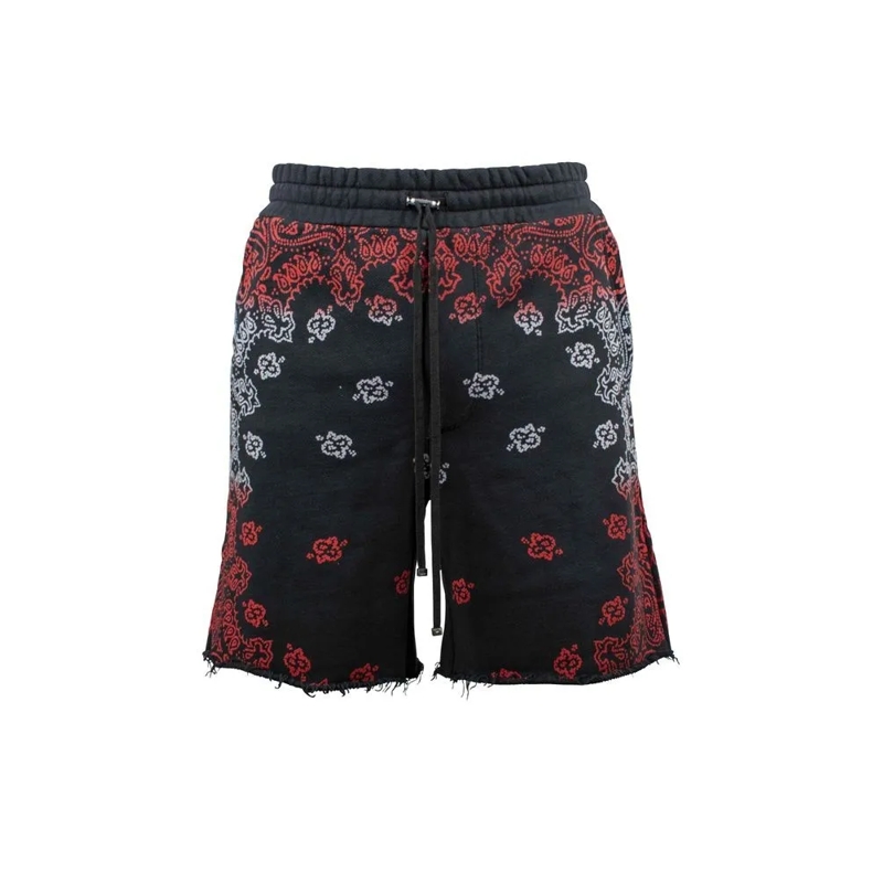 Amiri Casual Shorts Bandana-Print Black Cotton Amiri Shorts Black