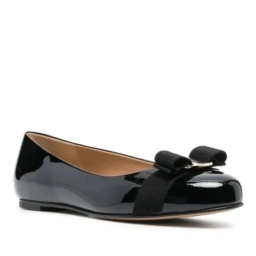 Salvatore Ferragamo Black Summer Bow Ballerinas Black Pantofola ballerina