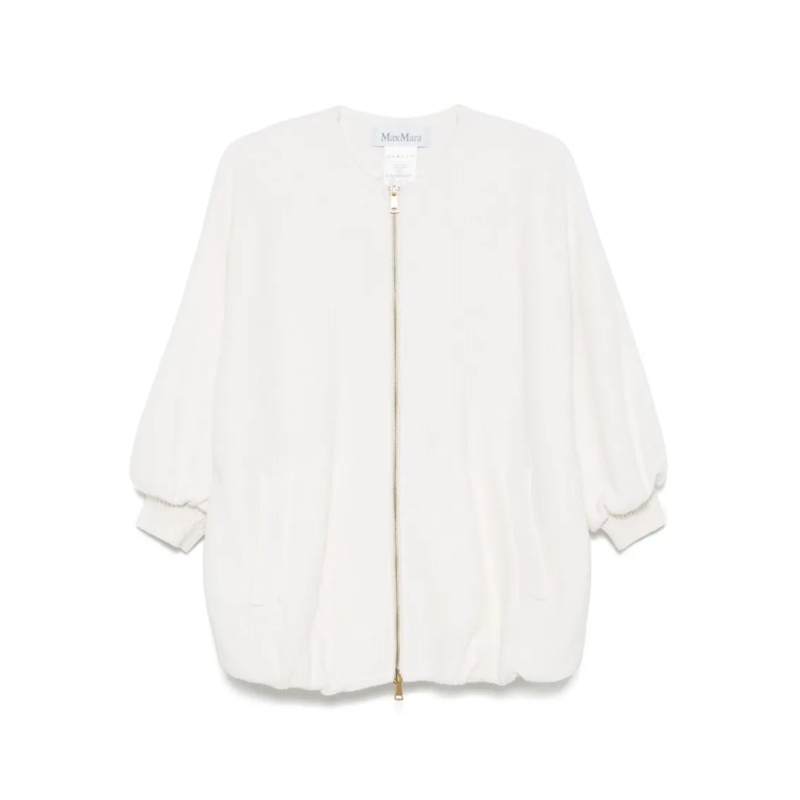 Max Mara Übergangsjacke Wide-Cut Jacket With Wide Kimono Sleeves White