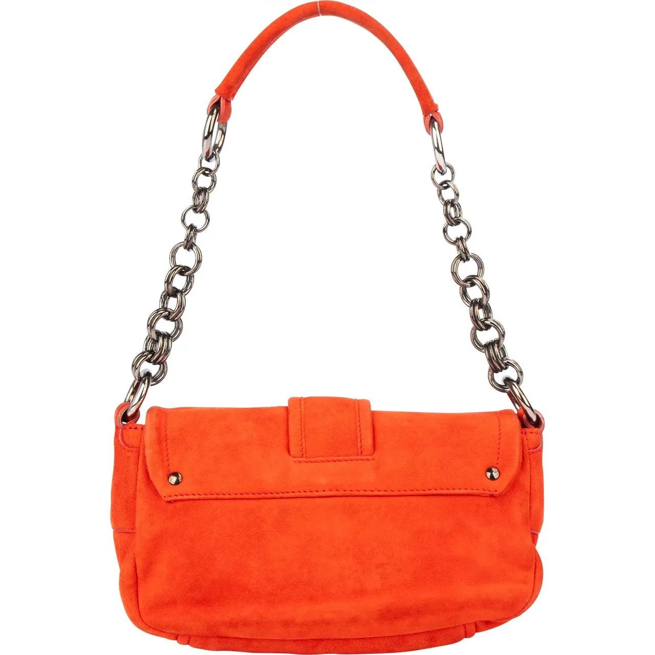 Thumbnail - Prada Crossbody Bags - Prada Orange Suede Triangle Shoulder Bag - Gr. unisize - in Bunt - für Damen