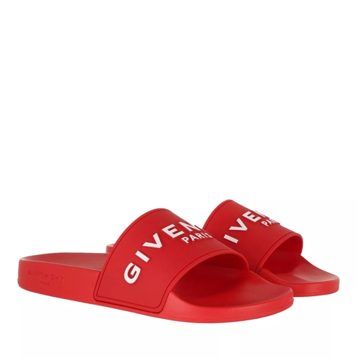 Givenchy Flat Slide Sandals Rubber Red Slide