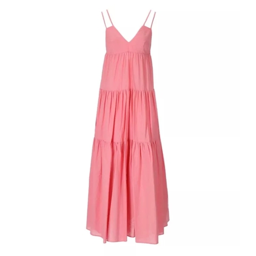 Weili Zheng Pink Long Linen Dress Pink 