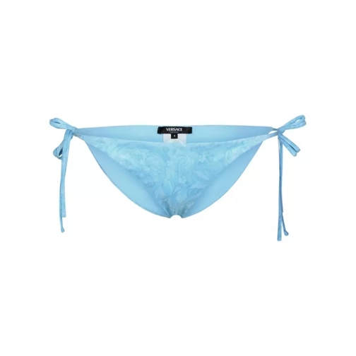 Versace Barocco' Light Blue Polyester Blend Bikini Bottoms Blue 