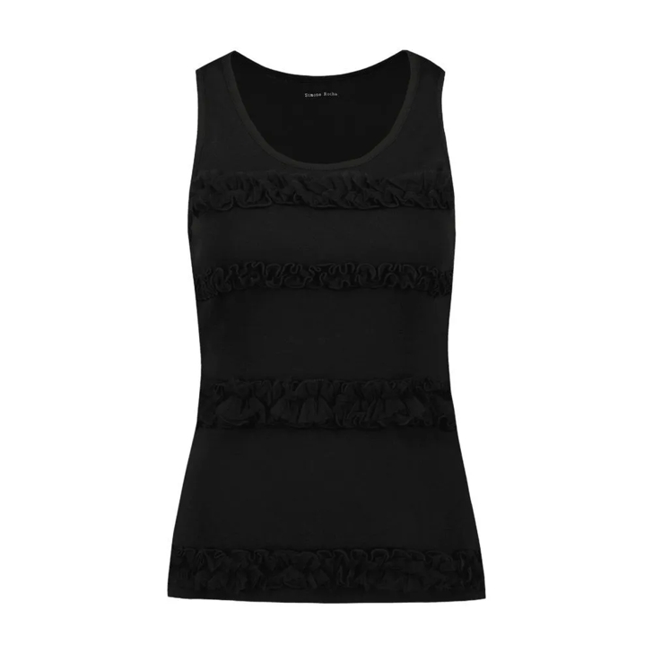 その他 Fitted Ruffle Frill T-Shirt - Simone Rocha - Cotton - Black Simone Rocha Fitted Ruffle Frill T-Shirt - Cotton - Black