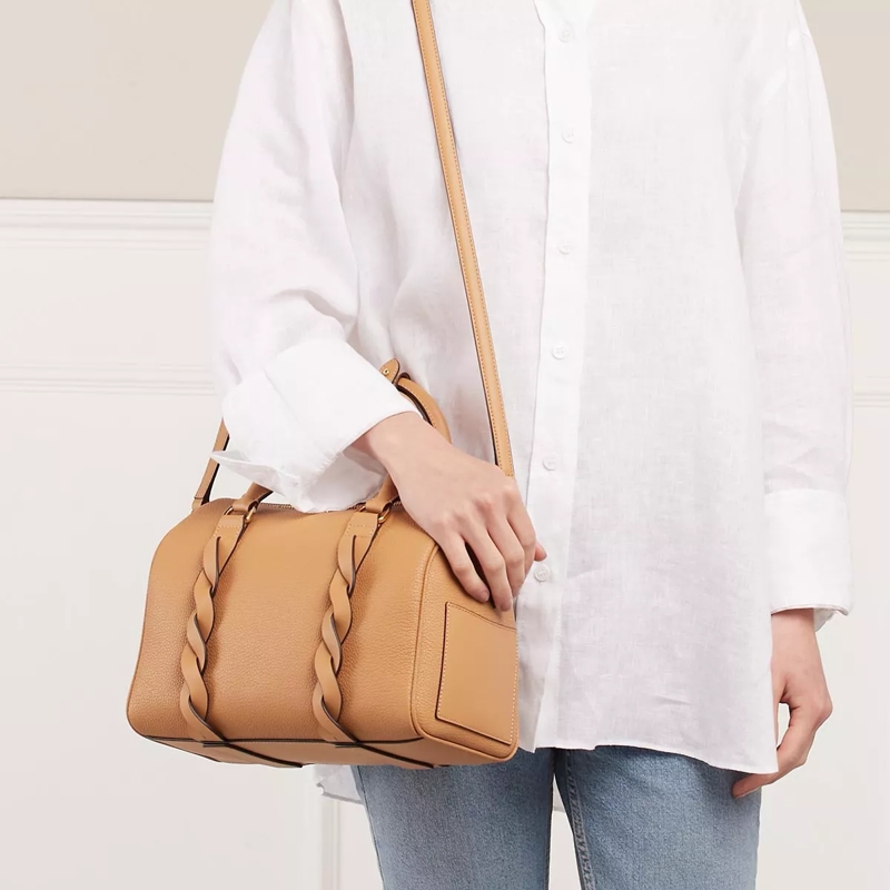 Lauren Ralph Lauren Bowling Bag Kaden Satchel Medium Buff(Image 3)