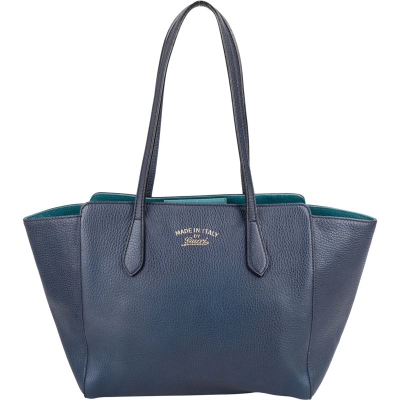 Gucci Tote Gucci Blue Leather Swing Handbag blau