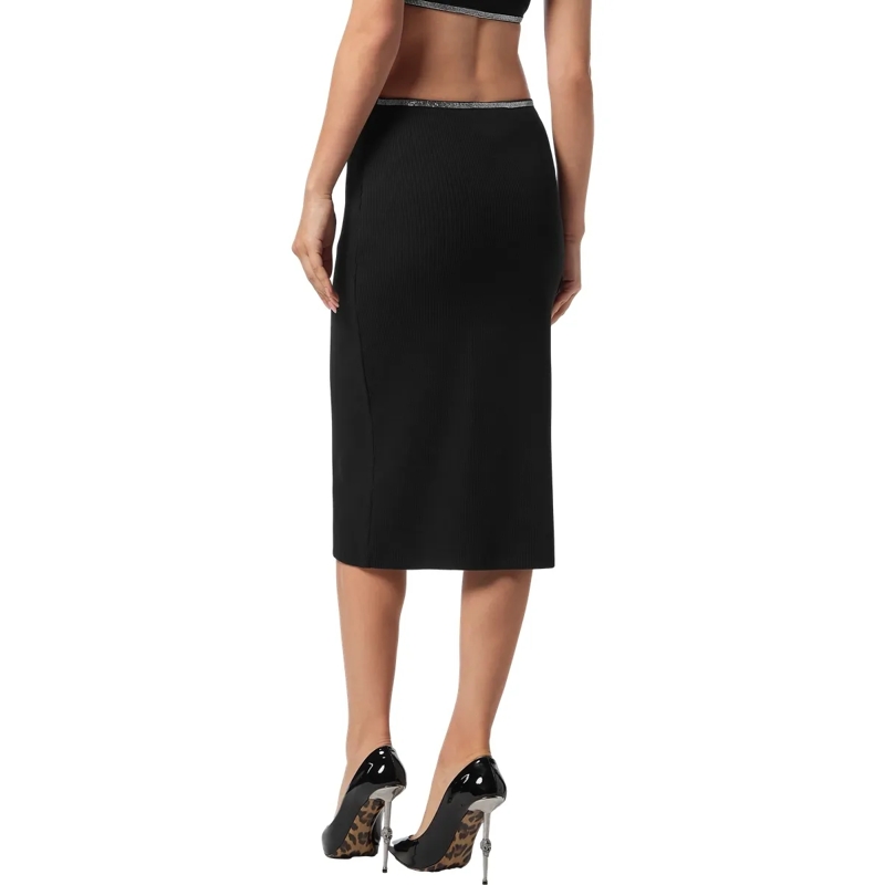 Philipp Plein Midirock Maxi Rock Signature schwarz(Image 2)