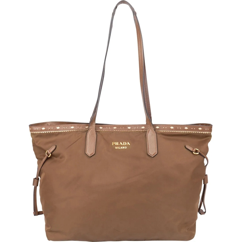 Prada Schultertasche Prada Brown Nylon Handbag braun