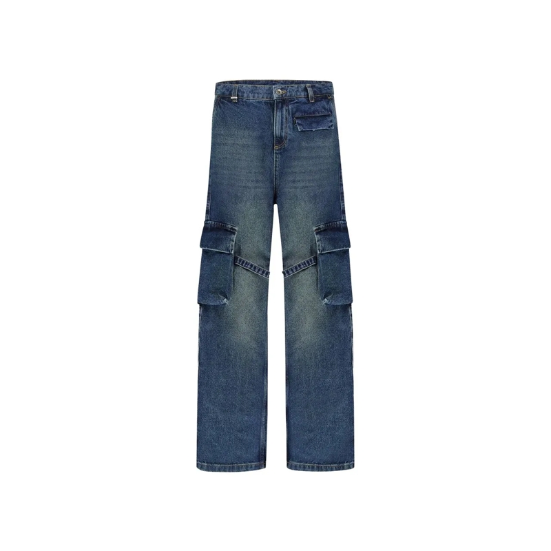 Flâneur Casual broeken Phone Pocket Cargo Pants | Dark Indigo blau