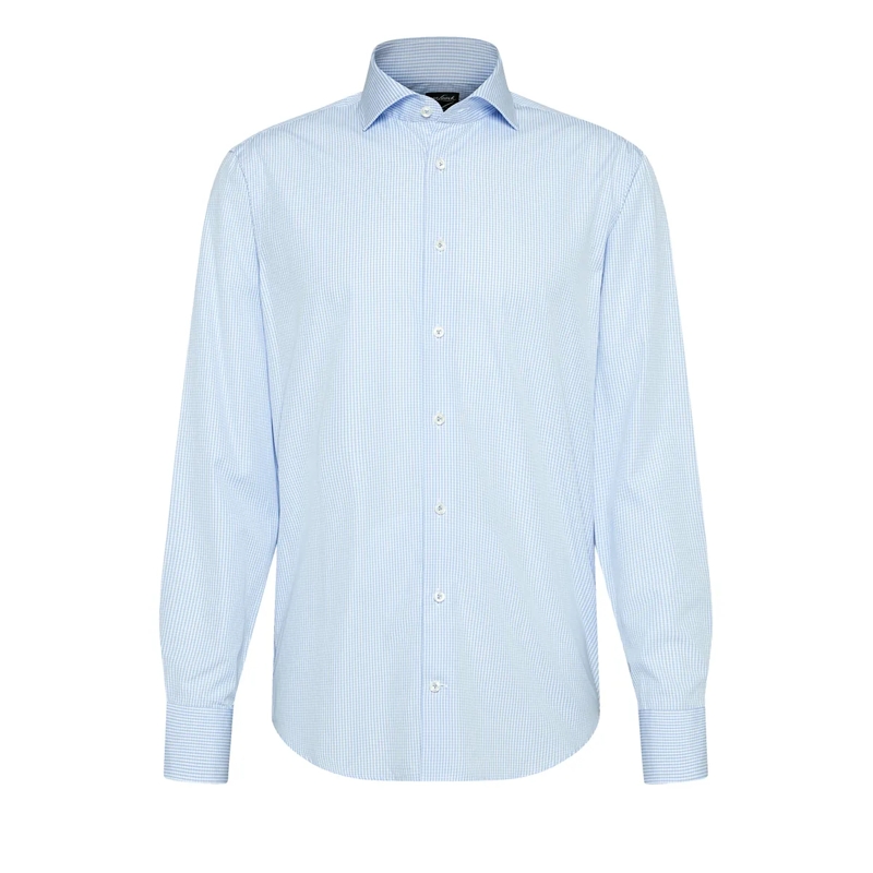 VAN LAACK Hemd Hemd Tailor Fit Karo blau