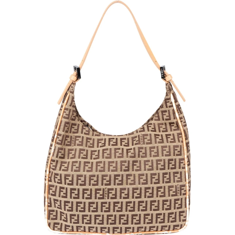 Fendi Schultertasche Fendi FF Monogram Zucca Shoulder Bag braun