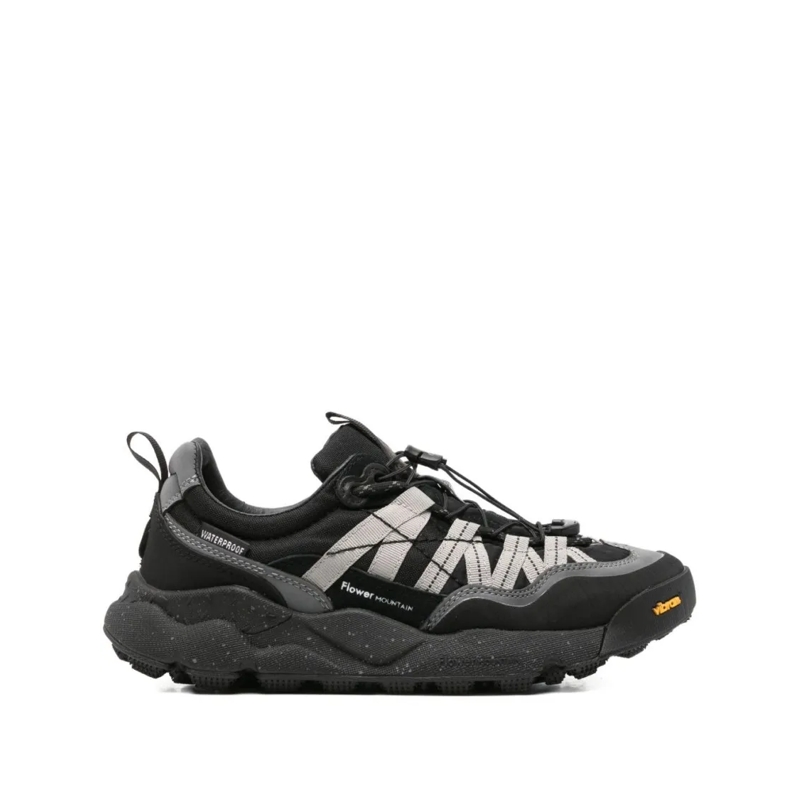 Flower Mountain Sneaker basse Calf Leather Sneakers With Unique Lacing System Black