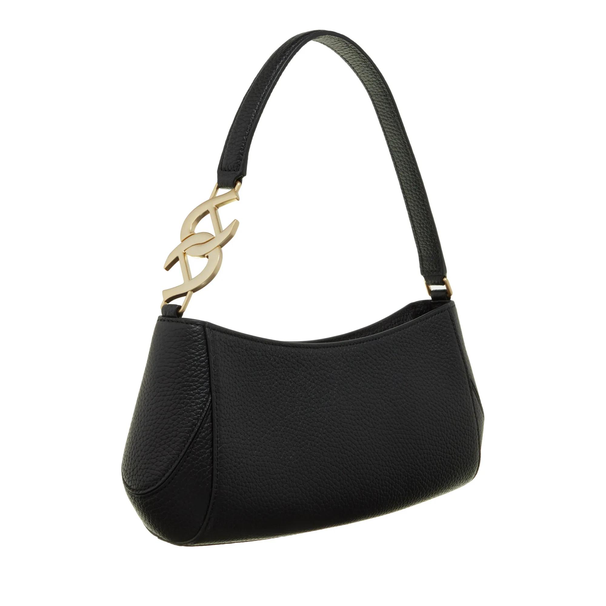 Aigner Leren Pochette met Monogram Logo Black Dames