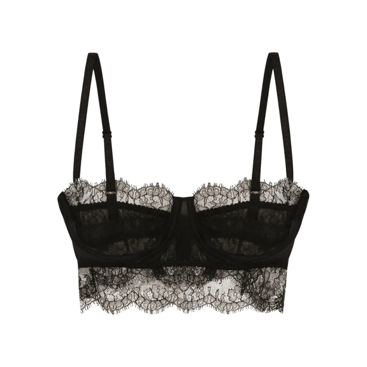 Dolce Gabbana Lace Bralette Black Top