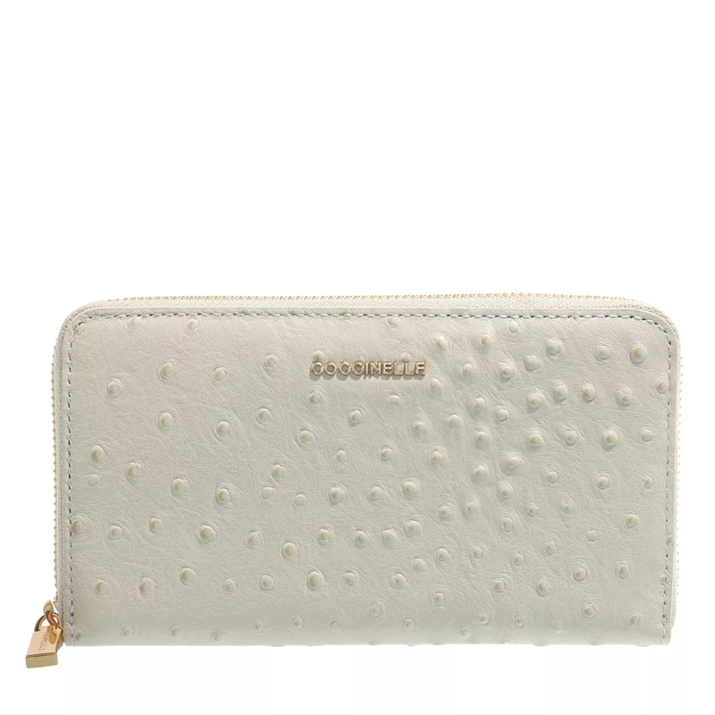 Coccinelle Portemonnaie mit Zip-Around-Reißverschluss Metallic Ostrich Wallet Gelso