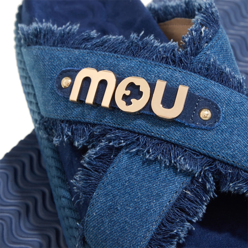 Mou Slides Criss-Cross Sandal Denim Denim(Image 4)