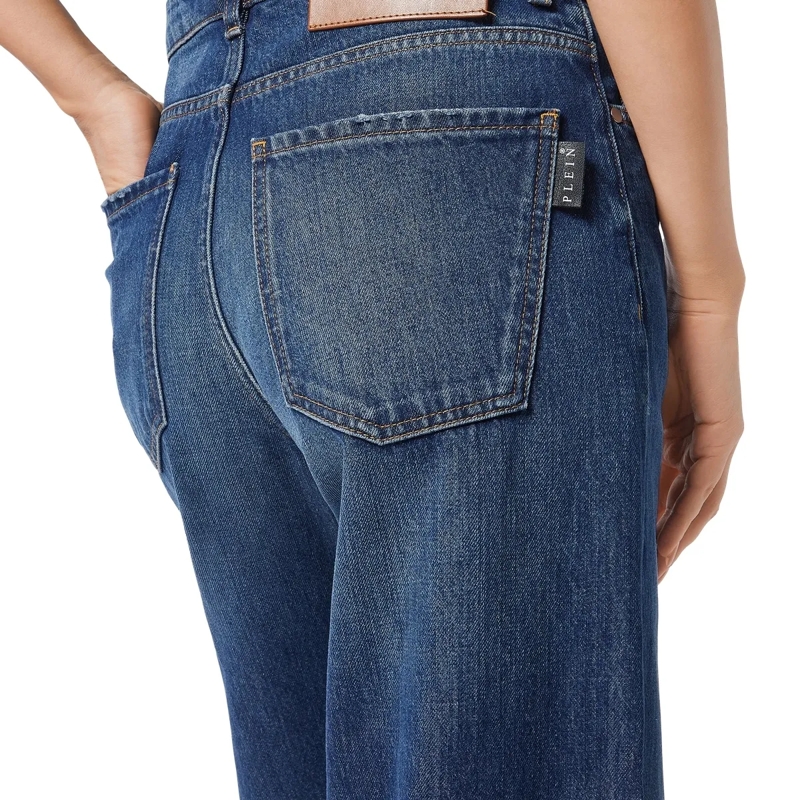 Philipp Plein Jeans Stil und Originalität mit dieser 5-Pocket-Hose aus dunkel-blau(Image 5)