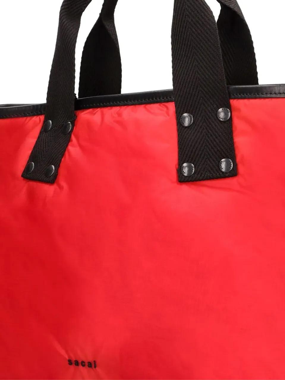 Sacai Shoppers & Totes Skytex Logo Shopping Bag in rood