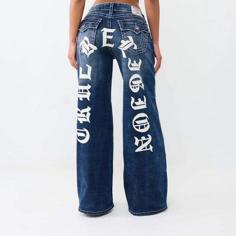 True Religion Jeans - Baggy Jeans- Lockere Passform- Dunkle Waschung blau(Image 5)
