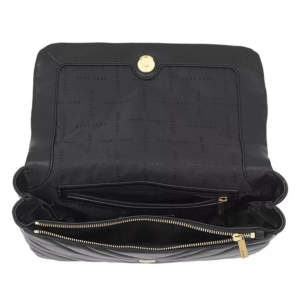 DKNY Vivian Double Shoulder Blk/Gold | Crossbody Bag | fashionette