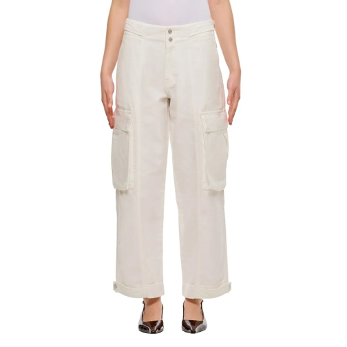 FRAME Jeans Wide Leg Cargo Denim Pants White