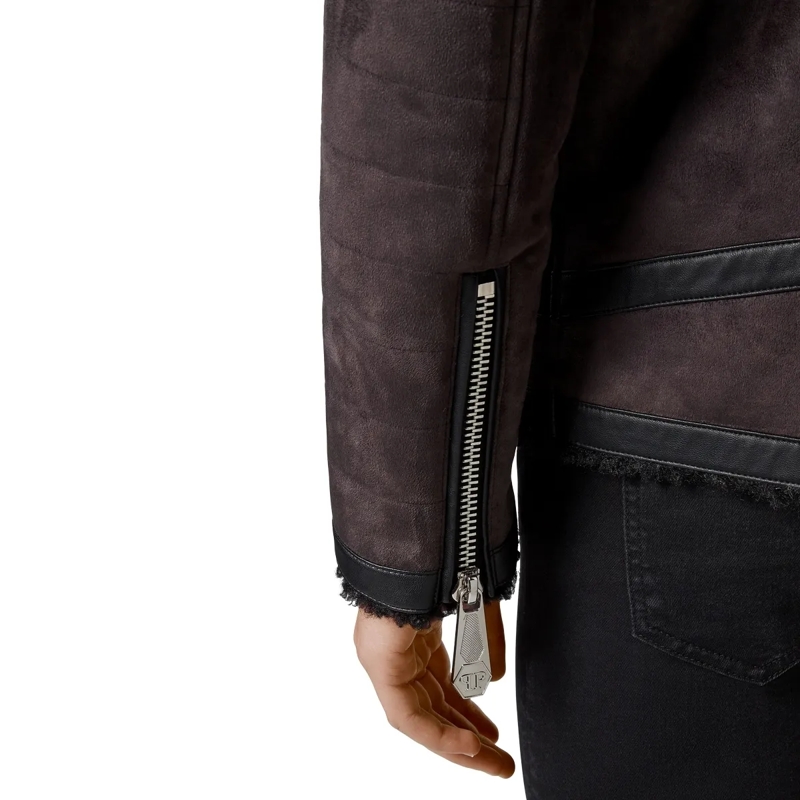 Philipp Plein Daunenjacke Biker-Jacke Iconic Plein schwarz(Image 5)